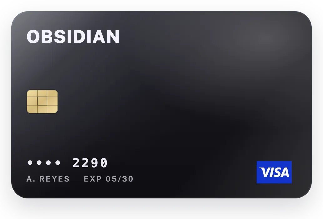 A black card with the glossy finish